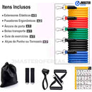 Kit Elástico - Master, 11 itens para Musculação em Casa