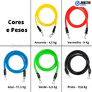 Kit Elástico - Master, 11 itens para Musculação em Casa