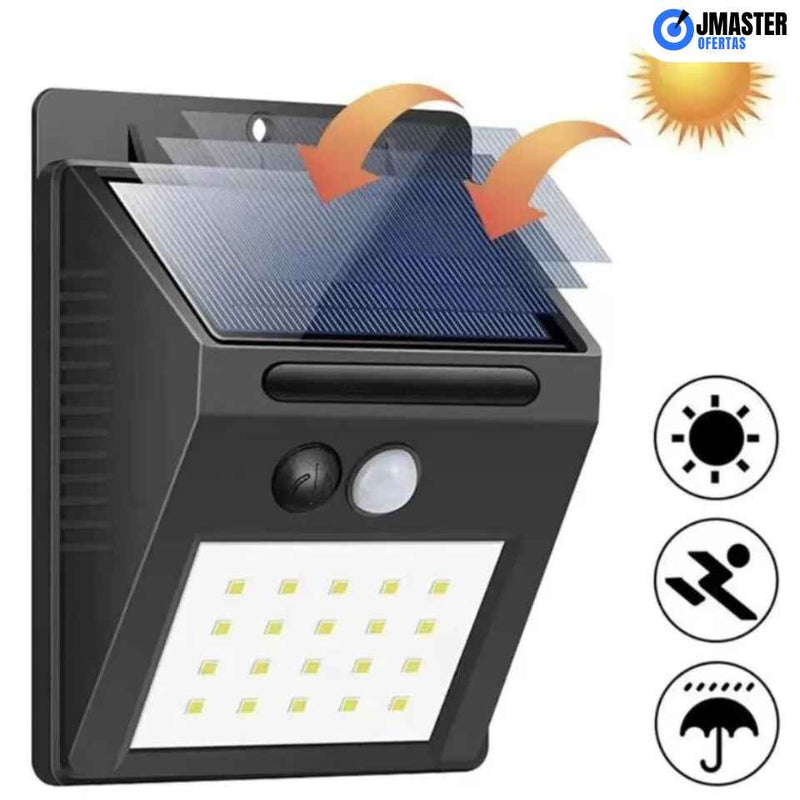 LumiSolar MASTER, com sensor de movimento e painel solar.