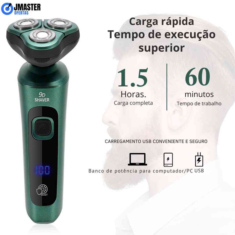 barbeador elétrico MASTER, navalha usb recarregável, multi-função.